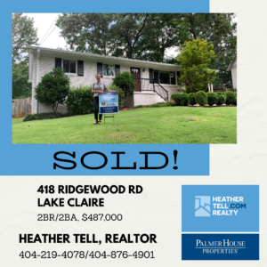 SOLD in Lake Claire!
